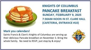 February 9, 2025 Pancake Breakfast